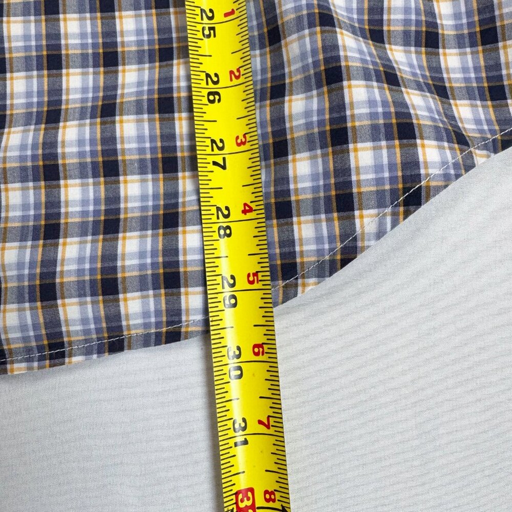Men's Size L Blue/Gray/White Banana Republic Tailored Slim Fit Shirt - Picture 6 of 7